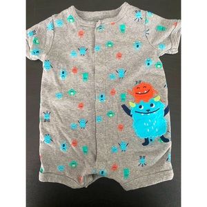 ☀️Carter’s 3M Grey Monster Romper